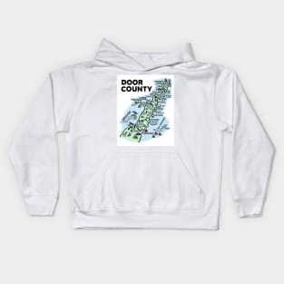 Door County Map Kids Hoodie